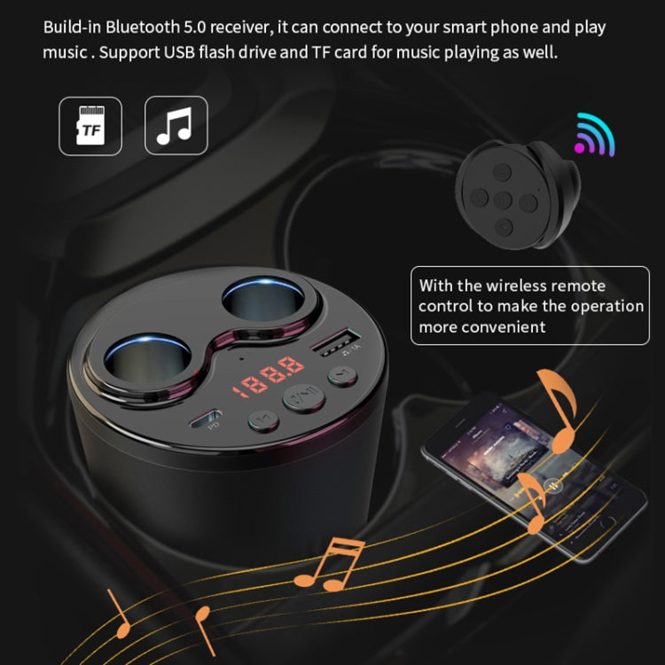 G63 Car Multi-function Bluetooth Charger Cup Support Hands-free Call / USB Charging / Navigation Broadcast, with Remote Control, with Remote Control