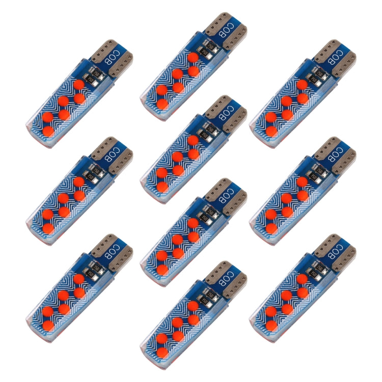 10 PCS T10 DC12V / 1.2W Car Clearance Light 12LEDs COB Lamp Beads, 12LEDs COB (Yellow Light), 12LEDs COB (Ice Blue Light), 12LEDs COB (Blue Light), 12LEDs COB (Pink Light), 12LEDs COB (Green Light), 12LEDs COB (Red Light), 12LEDs COB (White Light)