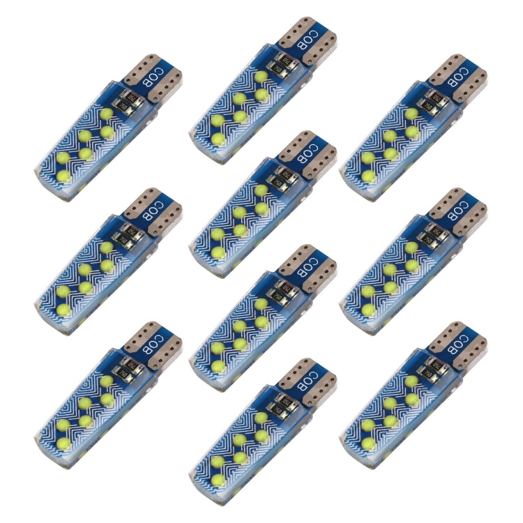 10 PCS T10 DC12V / 1.2W Car Clearance Light 12LEDs COB Lamp Beads, 12LEDs COB (Yellow Light), 12LEDs COB (Ice Blue Light), 12LEDs COB (Blue Light), 12LEDs COB (Pink Light), 12LEDs COB (Green Light), 12LEDs COB (Red Light), 12LEDs COB (White Light)