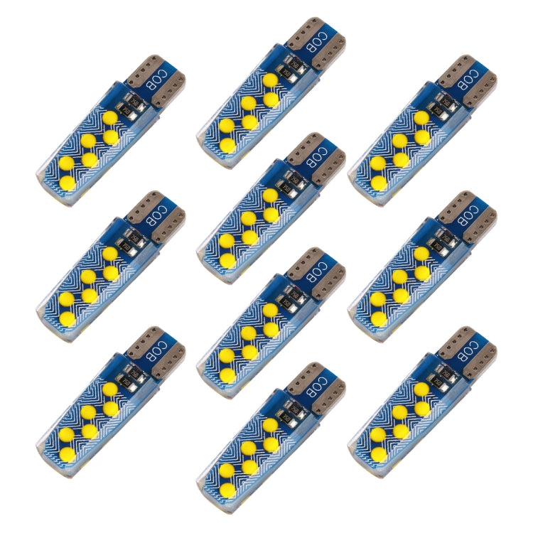 10 PCS T10 DC12V / 1.2W Car Clearance Light 12LEDs COB Lamp Beads, 12LEDs COB (Yellow Light), 12LEDs COB (Ice Blue Light), 12LEDs COB (Blue Light), 12LEDs COB (Pink Light), 12LEDs COB (Green Light), 12LEDs COB (Red Light), 12LEDs COB (White Light)