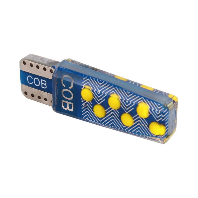10 PCS T10 DC12V / 1.2W Car Clearance Light 12LEDs COB Lamp Beads, 12LEDs COB (Yellow Light), 12LEDs COB (Ice Blue Light), 12LEDs COB (Blue Light), 12LEDs COB (Pink Light), 12LEDs COB (Green Light), 12LEDs COB (Red Light), 12LEDs COB (White Light)