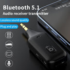 A60 3 in 1 Car Bluetooth Receiver Transmitter 3.5AUX Hands-free Call, A60