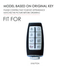 Hallmo Car Cowhide Leather Key Protective Cover Key Case for Hyundai Rohens Genesis 8-button, For Rohens Genesis