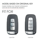 Hallmo Car Cowhide Leather Key Protective Cover Key Case for KIA K2 / K3 / K5 4-button, For KIA K2 / K3 / K5 4-button