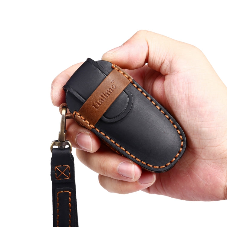 Hallmo Car Cowhide Leather Key Protective Cover Key Case for Hyundai 7-button, For Hyundai 7-button