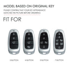 Hallmo Car Cowhide Leather Key Protective Cover Key Case for Hyundai 7-button, For Hyundai 7-button