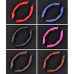 Car Universal Carbon Fiber Texture Leather Steering Wheel Cover