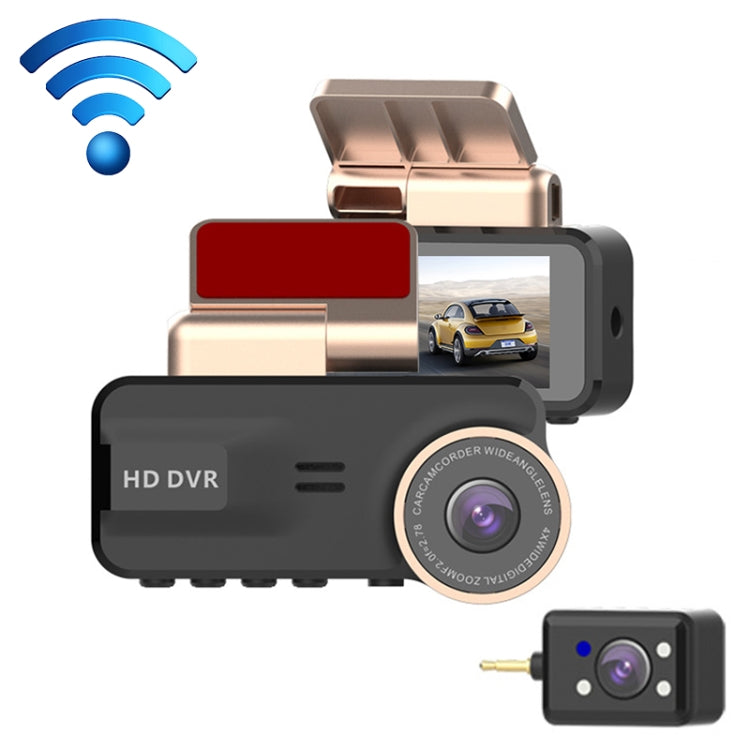 F22 3.16 inch 1080P HD Night Vision WiFi Connected Driving Recorder with In-car View Camera, F22 WiFi with In-car View Camera
