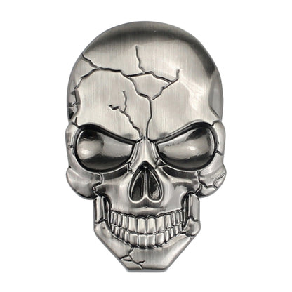 Three-dimensional Devil Skull Metal Car Sticker, Bronze, Silver Grey, Titanium Color