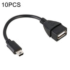 10 PCS Car OTG Head to USB Cable, Cable Length: 10cm, 10cm