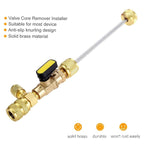 R410A R22 Spool Remover Installation Tool with Dual Size SAE 1/4 and 5/16 Ports, R410A