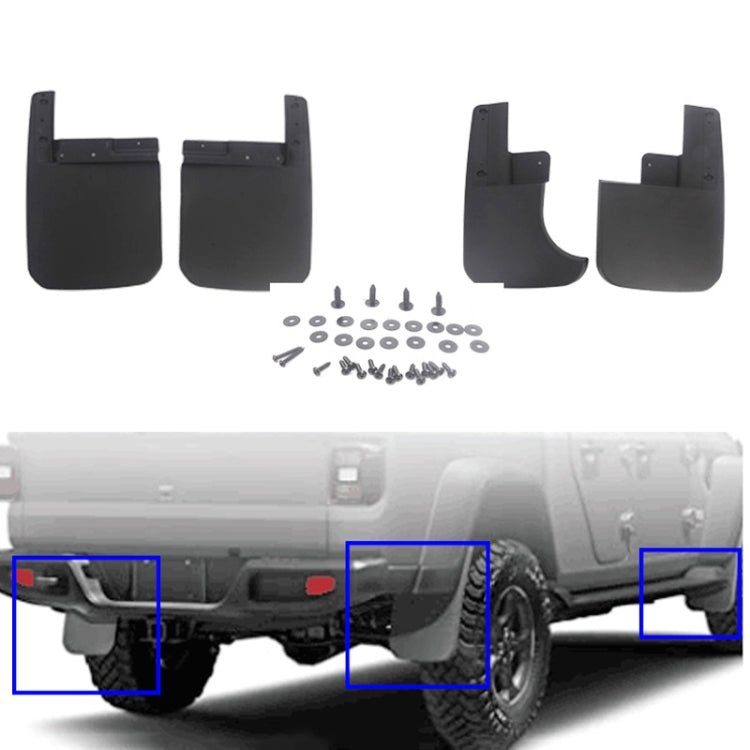 Car ABS Splash Flaps Mudguards Fender Guard for Jeep Wrangler JT 2019-2021, For Jeep Wrangler JT 2019-2021