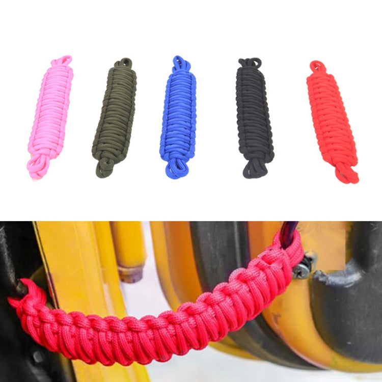 Pair Car Door Limit Braided Rope Strap for Jeep Wrangler, Short (Blue), Short (Red), Short (Black), Short (Pink), Short (Green)