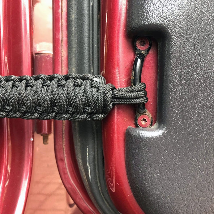 Pair Car Door Limit Braided Rope Strap for Jeep Wrangler, Short (Black), Short (Red)