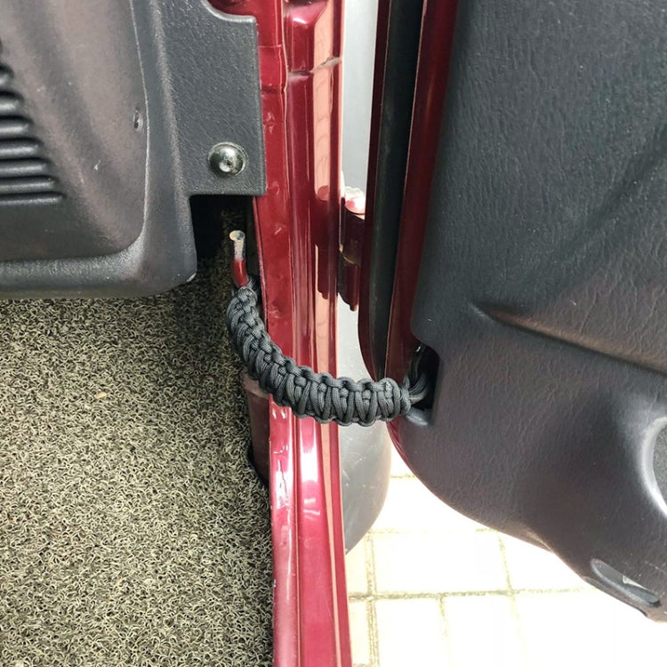 Pair Car Door Limit Braided Rope Strap for Jeep Wrangler, Short (Black), Short (Red)