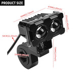 ZH-1583A1 External Waterproof Double Lamp Bead LED Headlight Square Dragon Button Type, ZH-1583A1