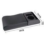 Car Multi-functional Dual USB Armrest Box Booster Pad, Microfiber Leather Curved Type, Microfiber Curved Type (Black), Microfiber Curved Type (Black Red), Microfiber Curved Type (Black White)