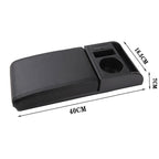 Car Multi-functional Dual USB Armrest Box Booster Pad, Microfiber Leather Straight Type, Microfiber Straight Type (Black), Microfiber Straight Type (Black Red), Microfiber Straight Type (Black White)