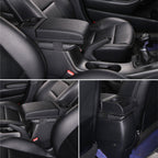 Car Multi-functional Dual USB Armrest Box Booster Pad, Microfiber Leather Straight Type, Microfiber Straight Type (Black), Microfiber Straight Type (Black Red), Microfiber Straight Type (Black White)