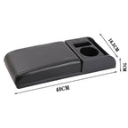 Car Multi-functional Dual USB Armrest Box Booster Pad, Carbon Fiber Leather Straight Type, Carbon Fiber Straight Type (Black), Carbon Fiber Straight Type (Black Red), Carbon Fiber Straight Type (Black White)
