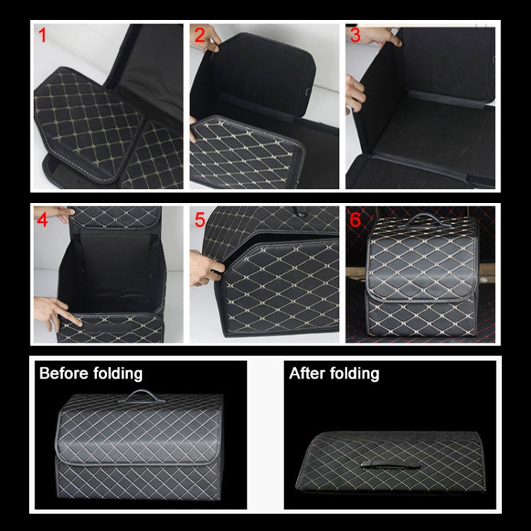 Car Trunk Foldable Storage Box, Checkered Small Size: 33 x 32 x 30cm, Checkered 33 x 32 x 30cm(Beige), Checkered 33 x 32 x 30cm(Black Red)