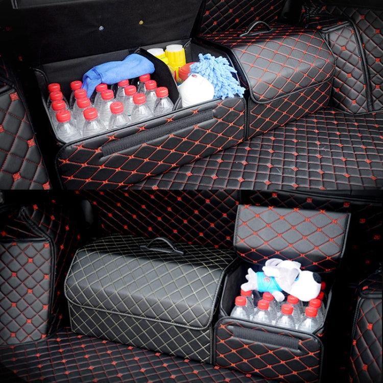 Car Trunk Foldable Storage Box, Checkered Small Size: 33 x 32 x 30cm, Checkered 33 x 32 x 30cm(Beige), Checkered 33 x 32 x 30cm(Black Red)