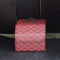 Car Trunk Foldable Storage Box, Rhombic Grid Small Size: 33 x 32 x 30cm, Rhombic 33 x 32 x 30cm (Wine Red), Rhombic 33 x 32 x 30cm (Beige), Rhombic 33 x 32 x 30cm (Coffee), Rhombic 33 x 32 x 30cm (Black Red), Rhombic 33 x 32 x 30cm (Black)