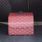 Car Trunk Foldable Storage Box, Rhombic Grid Middle Size: 40 x 32 x 30cm, Rhombic 40 x 32 x 30cm (Wine Red), Rhombic 40 x 32 x 30cm (Beige), Rhombic 40 x 32 x 30cm (Coffee), Rhombic 40 x 32 x 30cm (Black Red), Rhombic 40 x 32 x 30cm (Black)
