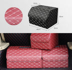Car Trunk Foldable Storage Box, Rhombic Grid Middle Size: 40 x 32 x 30cm, Rhombic 40 x 32 x 30cm (Wine Red), Rhombic 40 x 32 x 30cm (Beige), Rhombic 40 x 32 x 30cm (Coffee), Rhombic 40 x 32 x 30cm (Black Red), Rhombic 40 x 32 x 30cm (Black)