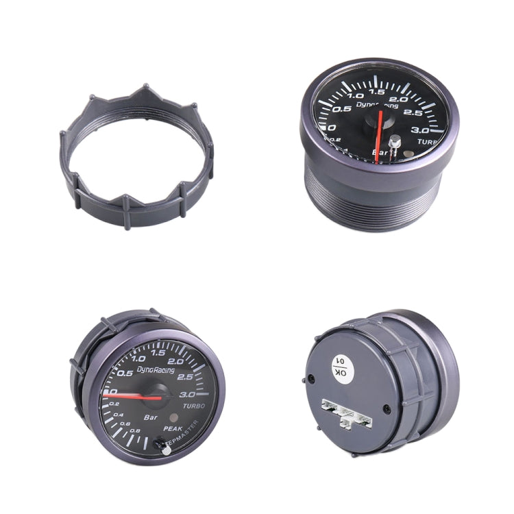60mm Car Modified 0-3bar Turbocharged Instrument with Bracket, Turbocharged Instrument