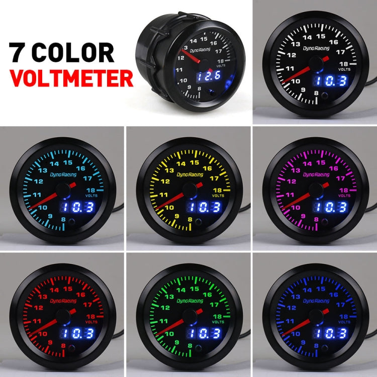 52mm Car Modified Colorful Voltmeter, Voltmeter