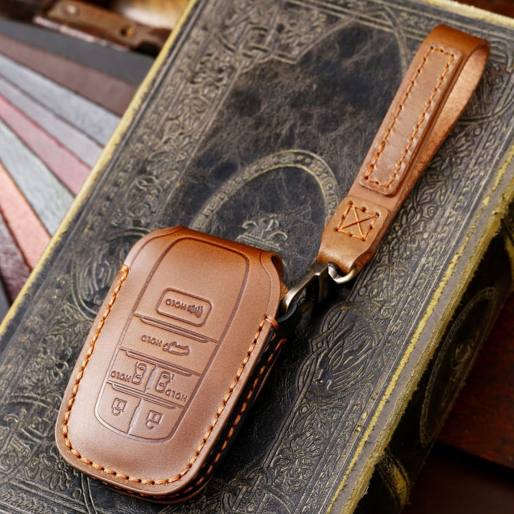 Hallmo Car Genuine Leather Key Protective Cover for Toyota Sienna 6-button, For Toyota Sienna 6-button (Brown), For Toyota Sienna 6-button (Black), For Toyota Sienna 6-button (Blue)