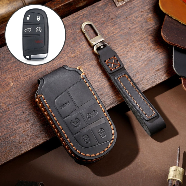 Hallmo Car Genuine Leather Key Protective Cover for Jeep Compass 5-button, For Jeep Compass 5-button (Black), For Jeep Compass 5-button (Blue), For Jeep Compass 5-button (Brown)