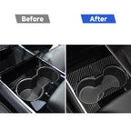 3 PCS Carbon Fiber Car Central Control Decorative Sticker for Tesla Model 3, Central Control