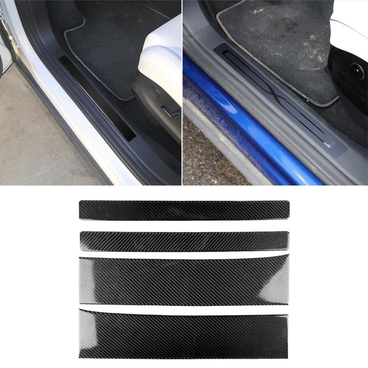 Carbon Fiber Car Door Threshold Decoration Strip Stickers for Tesla Model X, Door Threshold