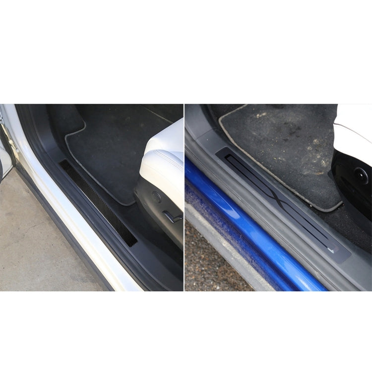 Carbon Fiber Car Door Threshold Decoration Strip Stickers for Tesla Model X, Door Threshold