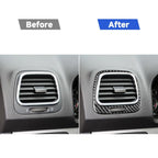 2 PCS / Set Carbon Fiber Car Left and Right Air Outlets Frame Decorative Sticker for Volkswagen Scirocco 2009-2016,Left and Right Drive Universal, Left and Right Air Outlets Frame