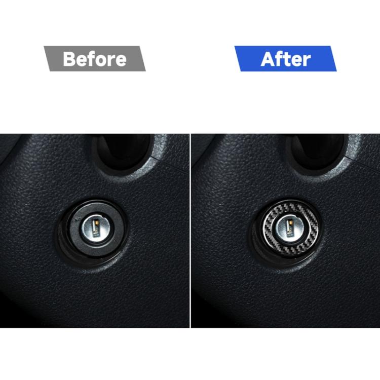 Carbon Fiber Car Cigarette Lighter Key Ring Decorative Sticker for Volkswagen Scirocco 2009-2016,Left and Right Drive Universal, Cigarette Lighter Key Ring