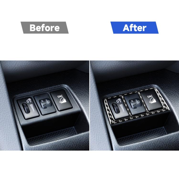 Carbon Fiber Car Headlight Switch Frame Decorative Sticker for Toyota Old RAV4 2006-2013,Left and Right Drive Universal, Headlight Switch Frame