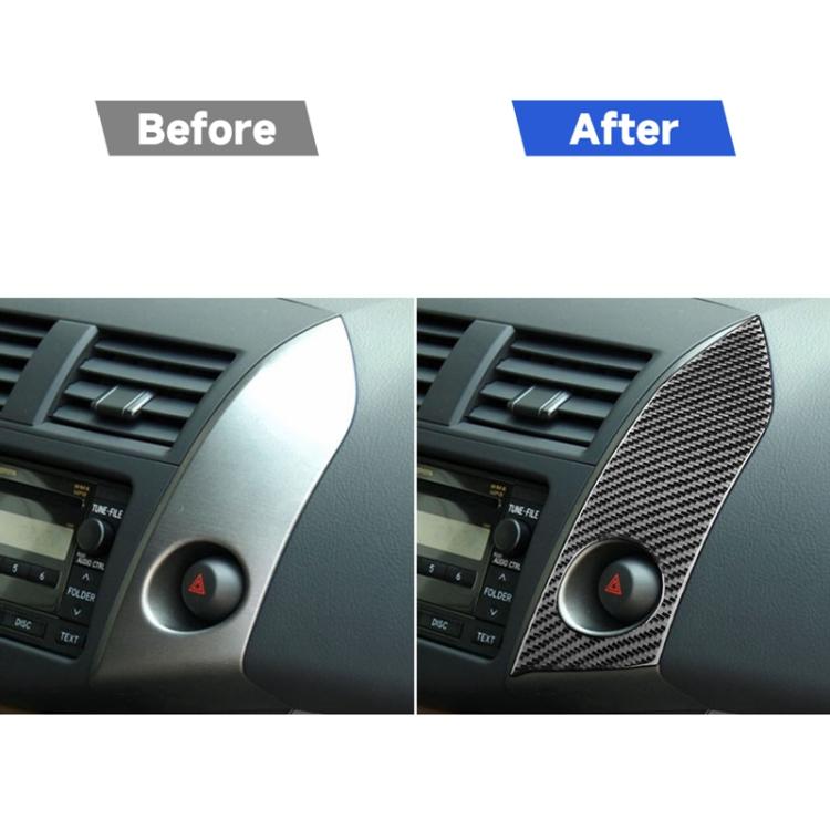 Carbon Fiber Car Warning Light Switch Panel Decorative Sticker for Toyota Old RAV4 2006-2013,Left and Right Drive Universal, Warning Light Switch Panel