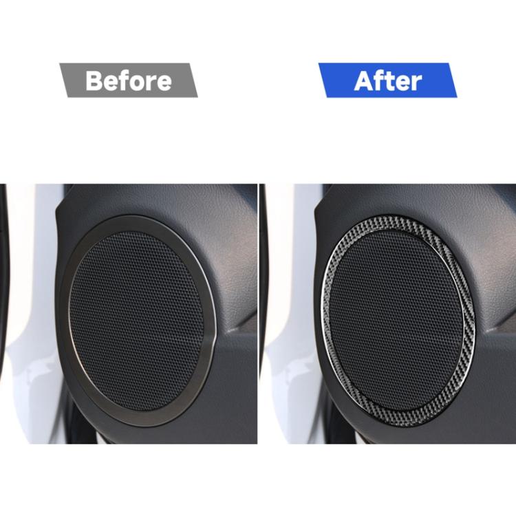 Carbon Fiber Car Door Horn Ring Decorative Sticker for Toyota Old RAV4 2006-2013,Left and Right Drive Universal, Door Horn Ring