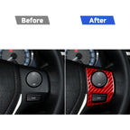 2 PCS / Set Carbon Fiber Car Steering Wheel Button Frame Decorative Sticker for Toyota Corolla 2014-2018,Left and Right Drive Universal, Steering Wheel Button Frame