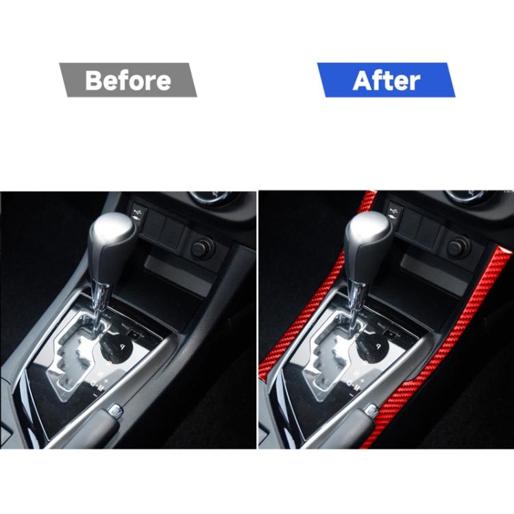 2 PCS / Set Carbon Fiber Car Gear Side Decorative Sticker for Toyota Corolla 2014-2018,Right Drive, Gear Side,Right Drive