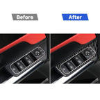 4 PCS / Set Carbon Fiber Car Glass Lift Switch Decorative Sticker for Mercedes-Benz B-Class 2019 / GLB 2020,Left Drive, Glass Lift Switch,Left Drive