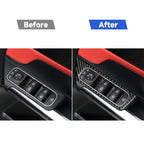 4 PCS / Set Carbon Fiber Car Glass Lift Switch Decorative Sticker for Mercedes-Benz B-Class 2019 / GLB 2020,Right Drive, Glass Lift Switch,Right Drive