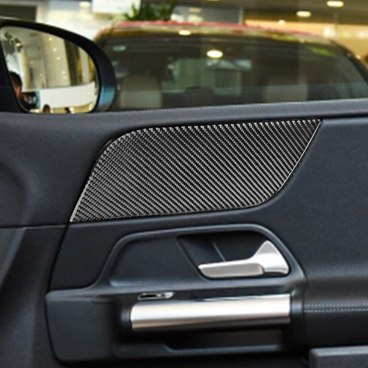 2 PCS / Set Carbon Fiber Car A Front Door Panel Decorative Sticker for Mercedes-Benz B-Class 2019,Left and Right Drive Universal, A Front Door Panel