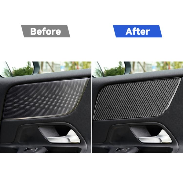 2 PCS / Set Carbon Fiber Car A Front Door Panel Decorative Sticker for Mercedes-Benz B-Class 2019,Left and Right Drive Universal, A Front Door Panel