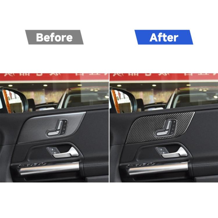 6 PCS / Set Carbon Fiber Car B Front Door Panel Decorative Sticker for Mercedes-Benz B-Class 2019,Right Drive, B Front Door Panel ,Right Drive