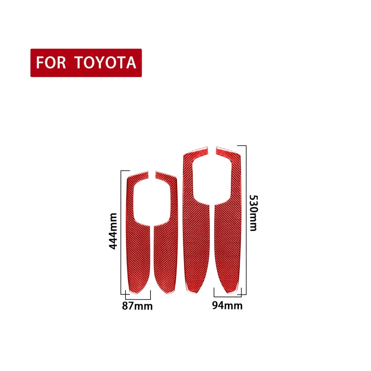 4 PCS / Set Carbon Fiber Car Door Armrest Panel Decorative Sticker for Toyota Tundra 2014-2018,Left and Right Drive Universal, Door Armrest Panel