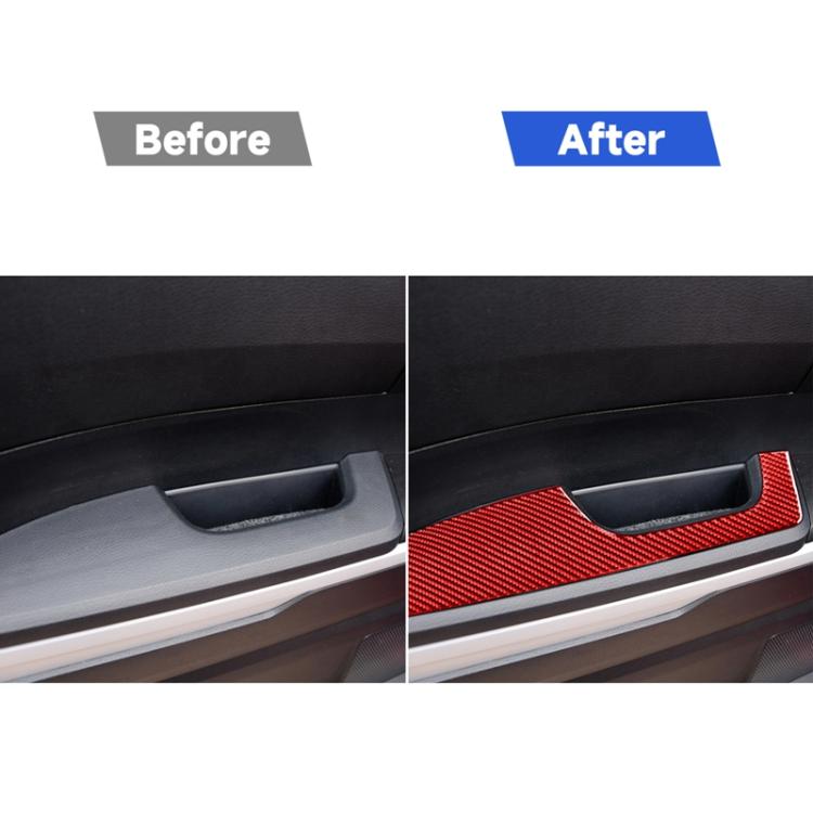 4 PCS / Set Carbon Fiber Car Door Armrest Panel Decorative Sticker for Toyota Tundra 2014-2018,Left and Right Drive Universal, Door Armrest Panel